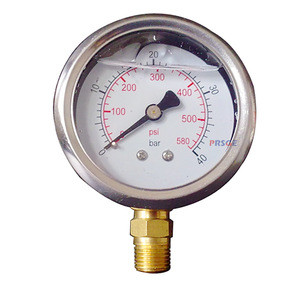 Brass Connector Hydraulic SS Case Liquid Filled Gas Water Pressure Gauge
