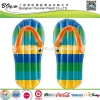 BSCI factoryfull cover printing colors stripe relaxation water resting mattress pool pvc inflatable floating flip flops