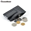 Carbon fiber card holder Mini Mens Slim Genuine Leather Wallet