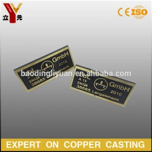 Casted Brass/Bronze Equipments Brand Plaque / Name Plate