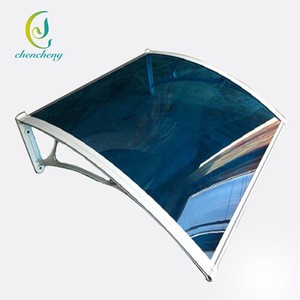 CC Hot sale blue fire proof solid outdoor pc sheet window awning