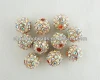 CH-JAB0296 wholesale 10mm round charm bead,metal alloy crystal AB bead for jewelry