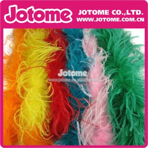 Cheap Colorful Green White Soft Curly Ostrich Feather Boas