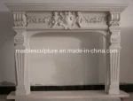 Cheap Popular Insert Pure White Marble Fireplace (SY-MF114)