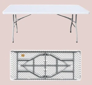 Cheap White HDPE Plastic 6FT Outdoor Portable Folding Table