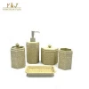 China Hand Painted Resin Products Light Green Accessories Set Bathroom