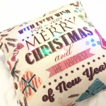 Christmas Linen Pillow with Led Light  Cushion Cover