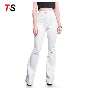 Classic High Waist Slim Wide Leg stretch Denim Bell Bottoms Jeans