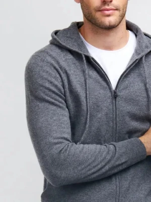 Classical style full zipper cashmere men sweater cashmere men hoodie cardigan