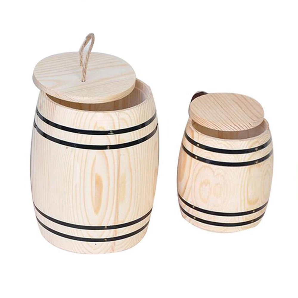 Coffee Bean Container Natural Wooden Coffee Bean Airtight Container Food Storage Airtight Wooden Barrel Use for Ground