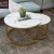 Import coffee table marble top gold stainless steel modern  round table living room furniture coffee table set from China