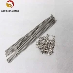 Colored Bladed Titanium Bicycle Spokes. 222mm, J-bend gr5