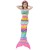 Import Colorful rainbow print latest design in stock available bandeau bra mermaid tail cute children swimsuit with swimming fins from China