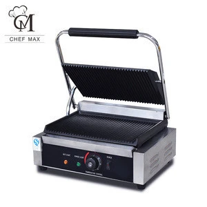 Commercial 1.8KW Pressure Cast Iron Plate Grill Electric Sandwich Panini Griddle