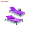 Commercial Contract TOPHINE Outdoor Furniture Aluminum Frame Single /Double Rattan Wicker Beach Sun Bed