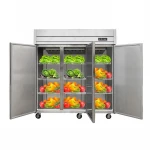 Commercial masterchef merchandise / stainless steel 3 doors refrigerator stand / restaurant kitchen freezer chest