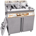 Commercial stainless steel 3 tanks 3 baskets 3*16L deep fryer oil filter machine