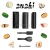Import Complete Sushi Making Kit Set 10 Pieces Plastic Sushi Maker Tool Complete with 8 Sushi Rice Roll Mold Shapes Fork Spatula from China