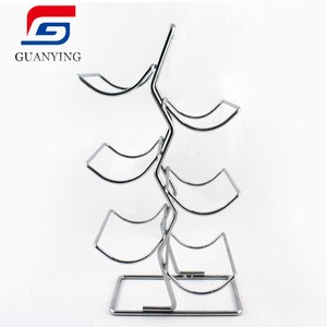 Contemporary Decorative Curved Bottle Holder Champagne Bottle Rack Metal Countertop Standing Wine Racks