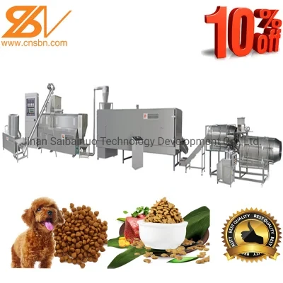 Continuous Automatic Pet Dog Cat Fish Animal Twin Screw Extruder