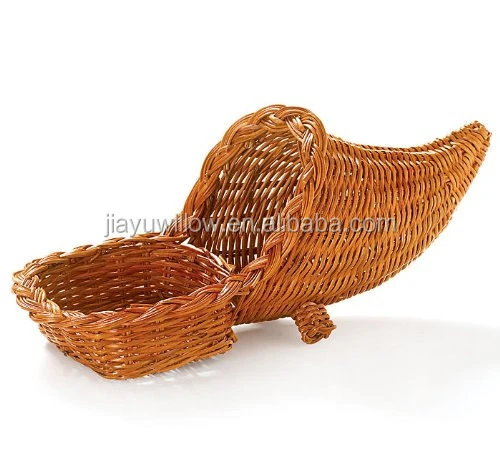 Cornucopia Wicker Planter with Basket Beautiful Floral Basket