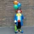 Import creative design life size standing clown with saxophone fiberglass sculpture from China