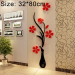 Creative Flower Vase 3D Acrylic Stereo Wall Stickers TV Background Wall Corridor Home decor Decoration, Size: 32 x 80 x 4cm