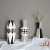 Import Creative Geometric Hand Made Modern Table Decoration Nordic Style White Ceramic Porcelain  Vase with Black Line from China