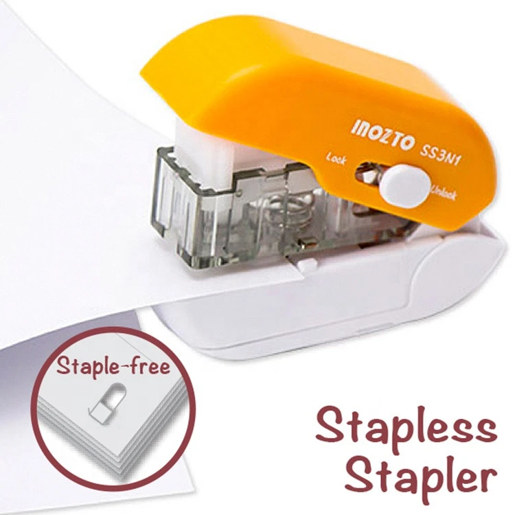 Creative office stationery SS3N1 mini multifunction needleless stapler