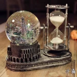 Creative pair of vintage hourglass and travel souvenir gifts
