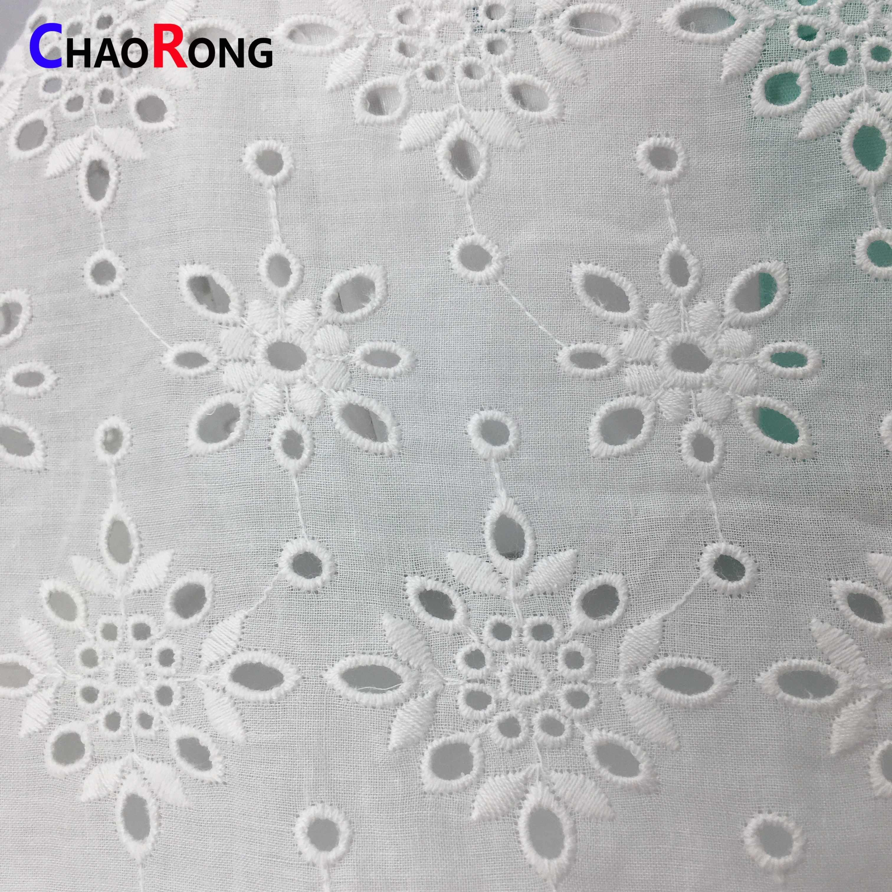 CRF0584 lovely hollowed-out flower swiss cotton lace embroidery fabric