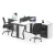 Import Curved simple office desk 4 people workbench from China