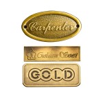 Custom Antique Brass Embossed Logo Metal Name Plate for Packing Label