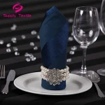 Custom Elegant Cheap Dinner Polyester Fabric Black Table Cloth Napkin