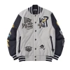 Custom Embroidered Chenille Patches Wool Jacket with Genuine Leather Sleeves Hot Sale Letterman Baseball College Varsity Jacket