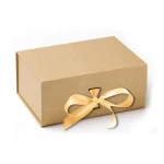 Custom Gift packaging Foldable magnetic gift box with ribbon closure paper box packaging box