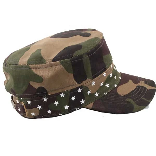 Custom Green Camouflage Army Cap Flat Top Military Style Cap