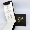 Custom Hot Stamping Gold Foil Hangtag Washing Care Instruction Printed Booklet Hang Tag For Garment And Shoe