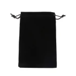 Custom Logo Black Small Jewelry Gift Velvet Drawstring Bag