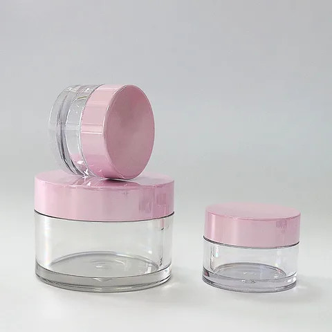 Custom Logo Food Grade 1 Oz 2 Oz 3 Oz 4 Oz 8 Oz 15g 30g 50g 80g Plastic Cosmetic Pacgaing Pet Clear Skin Care Face Cream Jar