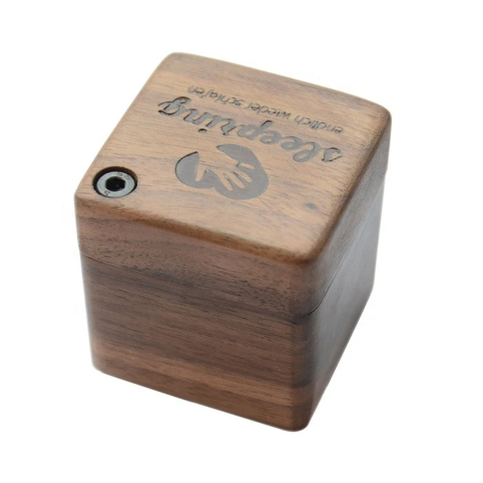 Custom logo luxury wooden ring box wood engagement jewelry box walnut ring boxes