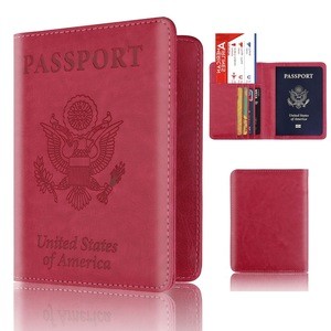 Custom logo new design business card holder case PU leather travel wallet passport holder