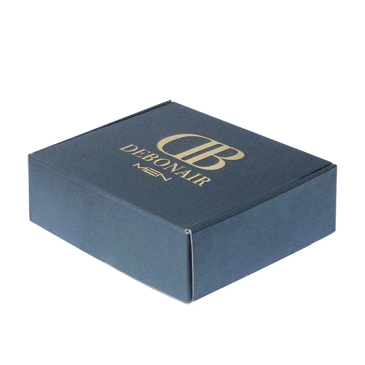 Custom logo recycled gold stamping kraft cardboard shipping clothes packaging Black corrugated box mailer