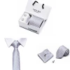 Custom men&#x27;s square scarf, cuffli tie gift box business formal wear wedding polyester silk tie dye t shirts set