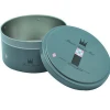 Custom middle child proof round tin can container for food