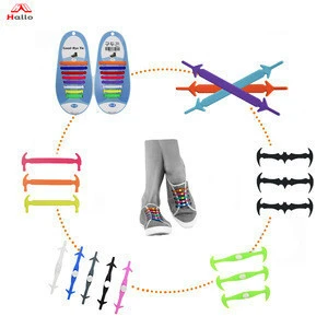 Custom Waterproof  No Tie Lazy Shoelaces Tieless Elastic Silicone  Shoe Laces Rubber Flat Running ShoeLace for Adult Kid