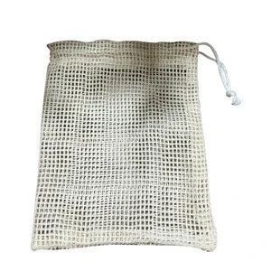 Customized Eco Friendly Reusable Produce Bags Biodegradable Large size Organic Cotton Mesh bag