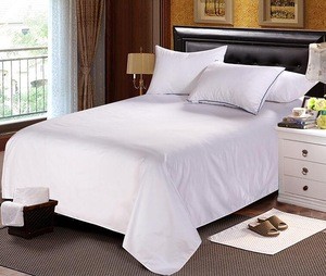 Customized high quality sateen cotton hotel bed sheet flat sheet for wholesale