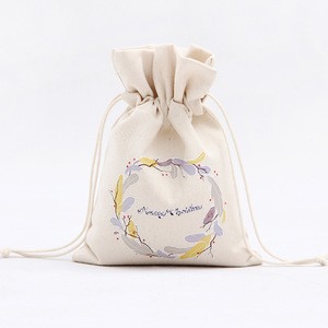 Customized Size Hemp Plain Recycled Logo Printing Calico organic cotton muslin bag