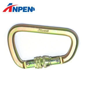 D Shape Semi-automatic Steel Carabiner,Safety Climbing Hook